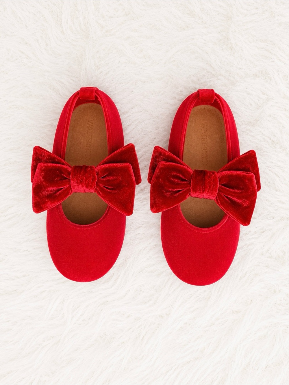Old Navy Red Velvet Bow Mary Jane Flats